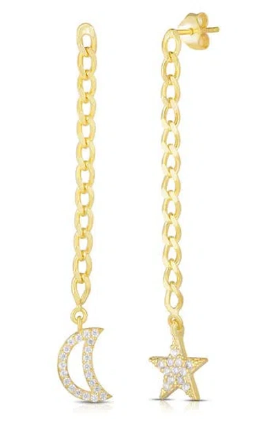 Glaze Jewelry Cz Celestial Drop Earrings In Gold