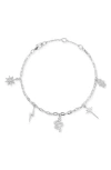 Glaze Jewelry Cz Charm Bracelet In White