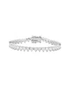 Glaze Jewelry Cz Heart Tennis Bracelet In Metallic