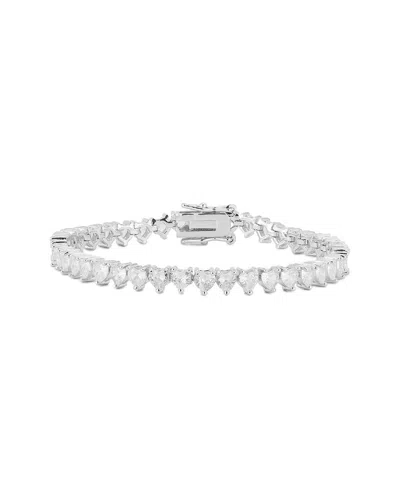 Glaze Jewelry Cz Heart Tennis Bracelet In Metallic