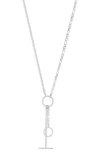 Glaze Jewelry Cz Lariat Chain Necklace In Silver