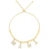 Glaze Jewelry Cz 'mama' Chain Slider Bracelet In Gold