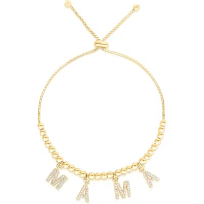 Glaze Jewelry Cz 'mama' Chain Slider Bracelet In Gold