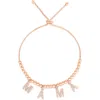 Glaze Jewelry Cz 'mama' Chain Slider Bracelet In Rose Gold