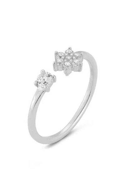 Glaze Jewelry Cz Open Band Ring In Silver