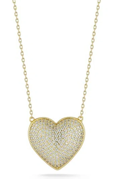 Glaze Jewelry Cz Pavé Heart Pendant Necklace In Gold