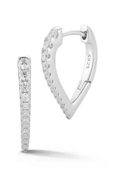 Glaze Jewelry Dagger Huggie Hoop Earrings In Silver