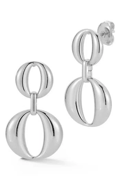 Glaze Jewelry Double Drop Earrings In Silver