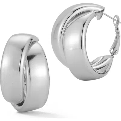 Glaze Jewelry Double Hoop Earrings In Silver