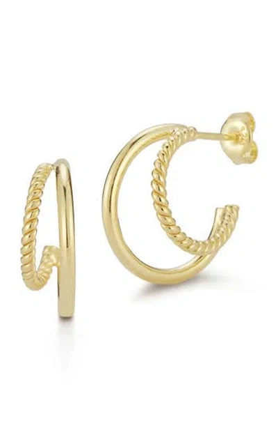 Glaze Jewelry Double Row Huggie Hoop Earrings In Gold