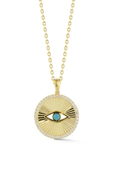 Glaze Jewelry Eye Pendant Necklace In Gold