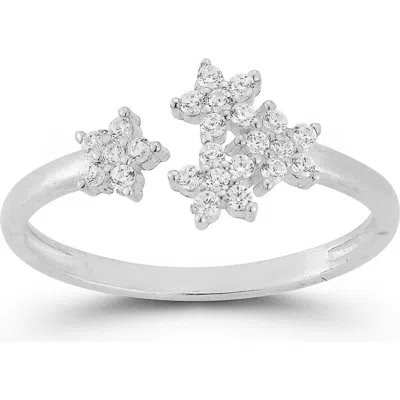 Glaze Jewelry Flower Open Ring In Silver