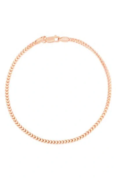 Glaze Jewelry Foxtail Chain Anklet In Rose Gold
