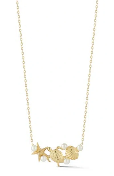 Glaze Jewelry 14k Gold Over Sterling Silver Pearl Seaside Animal