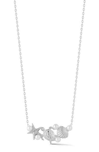Glaze Jewelry Sterling Silver Pearl Seaside Animals Necklace