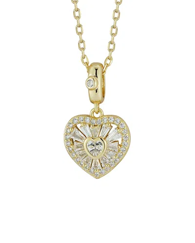 GLAZE JEWELRY GLAZE JEWELRY 14K PLATED SILVER CZ CLUSTER HEART NECKLACE