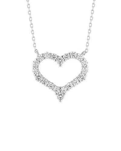 Glaze Jewelry Silver Cz Open Heart Necklace