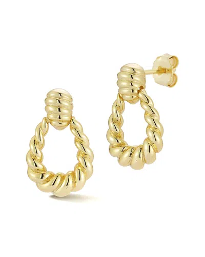 Glaze Jewelry 14k Plated Silver Twisty Door Knocker Earrings In Gold