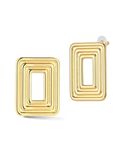 Glaze Jewelry Plated Stainless Steel Geometric Elongated Statement Stud Earrings In Gold
