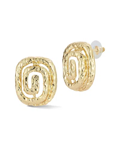 GLAZE JEWELRY GLAZE JEWELRY PLATED HAMMERED SWIRL STUD EARRINGS