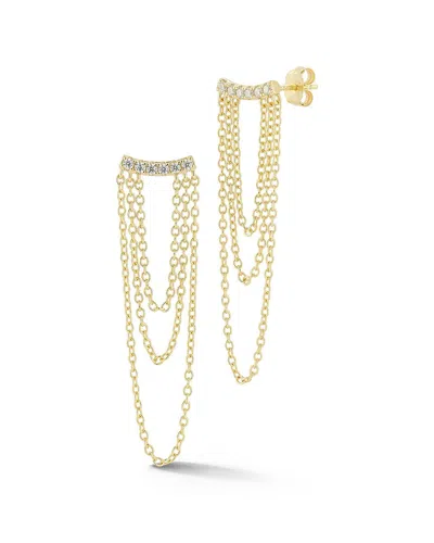 Glaze Jewelry 14k Over Silver Cz Earrings In Gold