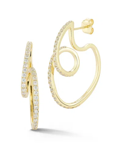 Glaze Jewelry 14k Over Silver Cz Earrings In Gold