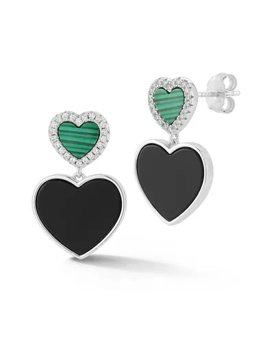 Glaze Jewelry Silver Gemstone Cz Earrings In Metallic