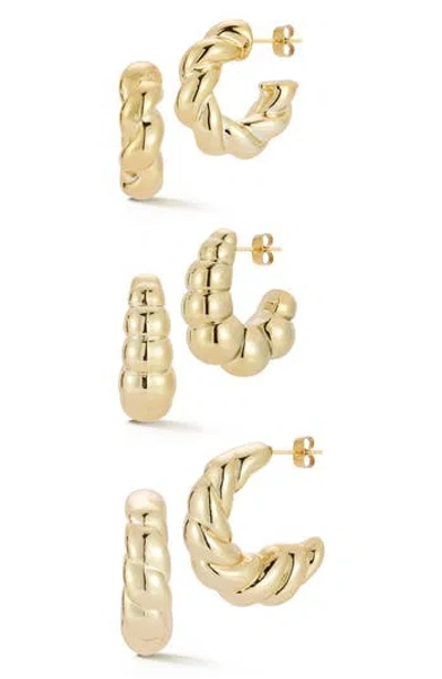 Glaze Jewelry Gold Plated Hoop Earrings Set