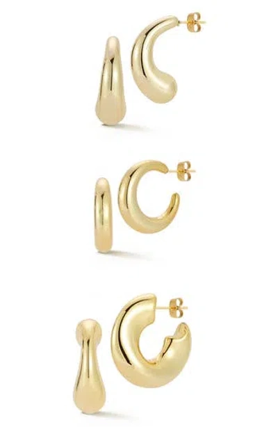 Glaze Jewelry Gold Plated Hoop Earrings Set