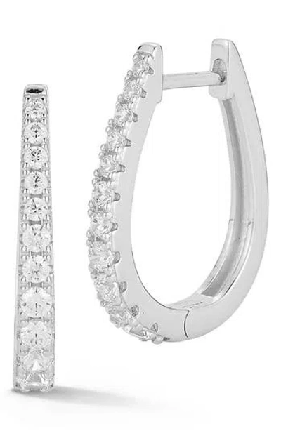 Glaze Jewelry Graduated Cubic Zirconia Hoop Earrings In Gray