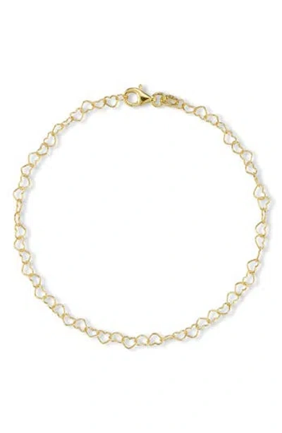 Glaze Jewelry Heart Chain Anklet In Gold