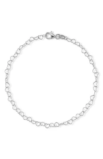 Glaze Jewelry Heart Chain Anklet In Metallic