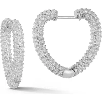 Glaze Jewelry Heart Hoop Earrings In Metallic