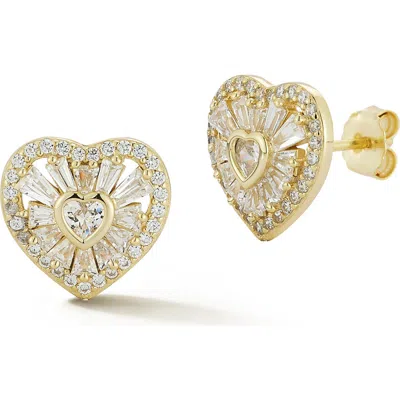 Glaze Jewelry Heart Stud Earrings In Gold