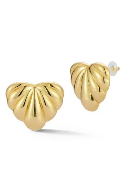 Glaze Jewelry Heart Stud Earrings In Gold