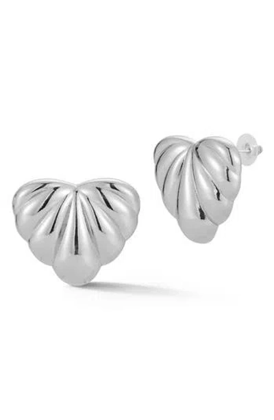 Glaze Jewelry Heart Stud Earrings In Metallic