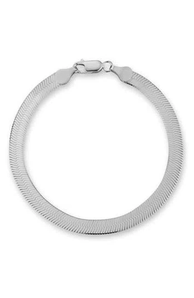 Glaze Jewelry Herringbone Chain Anklet In Silver