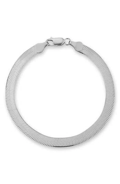 Glaze Jewelry Herringbone Chain Anklet In Silver