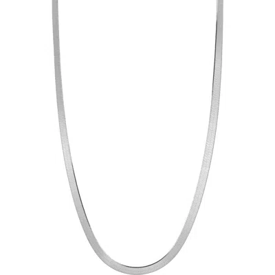 Glaze Jewelry Herringbone Chain Necklace In Silver