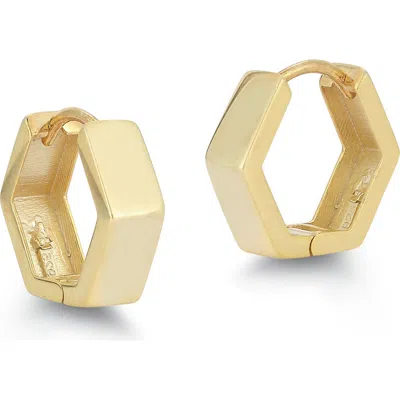 Glaze Jewelry Hexagon Huggie Hoop Earrings In Gold