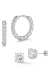 Glaze Jewelry Hoop & Stud Earrings Set