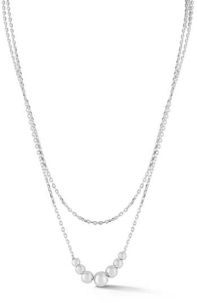 Glaze Jewelry Layered Ball Chain Necklace In Silver