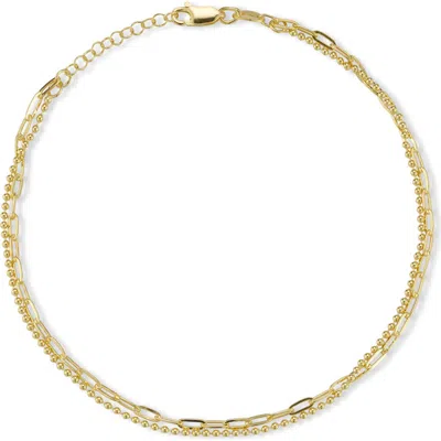 Glaze Jewelry Layered Chain Anklet In Gold