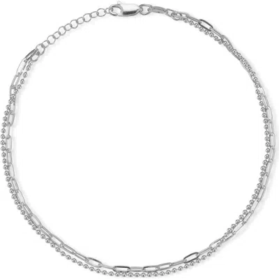 Glaze Jewelry Layered Chain Anklet In Metallic
