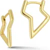 Glaze Jewelry 14k Over Silver Diamond Lightning Bolt Hoops In Gold