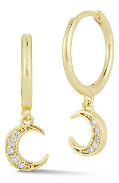 Glaze Jewelry Moon Huggie Drop Earrings In Gold
