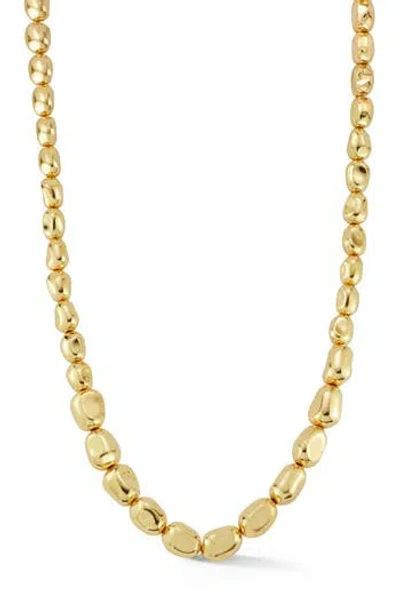 Glaze Jewelry Nugget Beaded Necklace In Gold