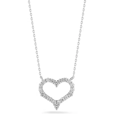 Glaze Jewelry Open Heart Pendant Necklace In Silver