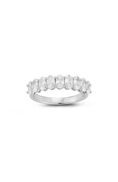 Glaze Jewelry Oval Cubic Zirconia Ring In Silver