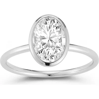 Glaze Jewelry Oval Cut Moissanite Solitaire Ring In Silver